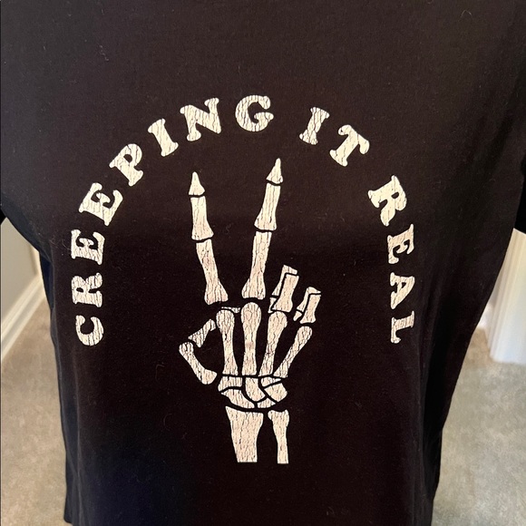 Maurices Black Graphic Tee with Skeleton Design - Picture 2 of 6